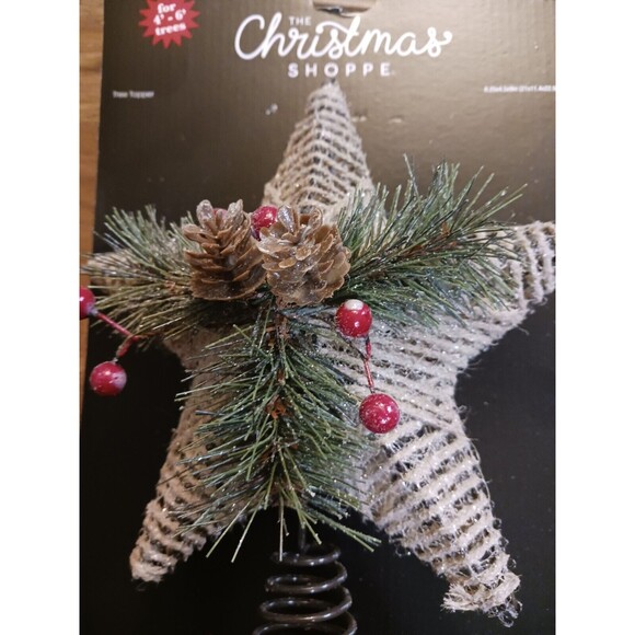 NEW The Christmas Shoppe Rustic Star Tree Topper Woodland 4'-6' Tree - Picture 2 of 4
